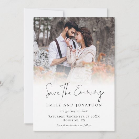 Foto Overlay QR Script Bruiloft Save the Evening Save The Date (Voorkant)