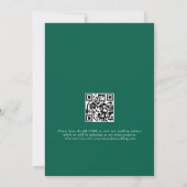 Foto Overlay QR Smaragd Groen Script Bruiloft Save The Date (Achterkant)