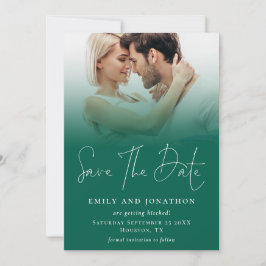 Foto Overlay QR Smaragd Groen Script Bruiloft Save The Date