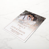 Foto-overlay rand folie tekst Save The Date kaart (Gedraaid)