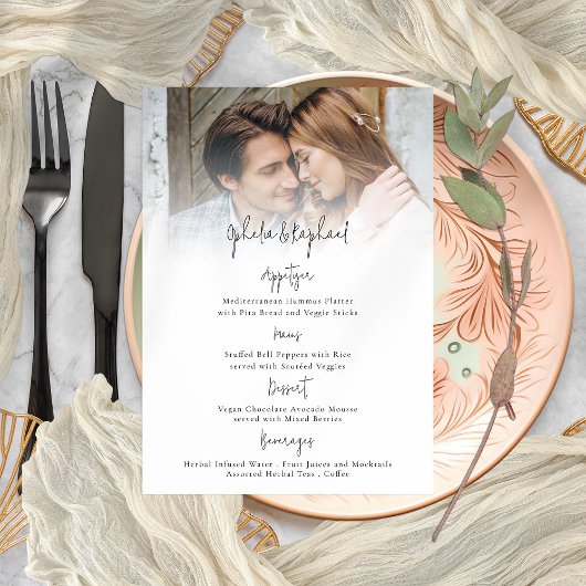 Foto Overlay Script Boho Wedding Menu Kaart