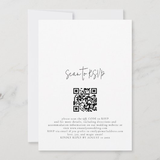 Foto Overlay Script QR Code Huwelijksavond Party Kaart (Achterkant)