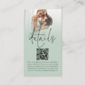 Foto Overlay Script QR Code Sage Bruiloft Details Informatiekaartje (Voorkant)