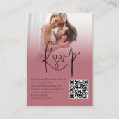 Foto Overlay Script QR Roos Gold Wedding RSVP Informatiekaartje (Voorkant)