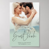 Foto Overlay Sign Gastenboek Bruiloft Wijze Groen Poster (Voorkant)