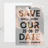Foto-overlay-uitknip-typografie Stedelijk Huwelijk Save The Date (Voorkant / Achterkant)