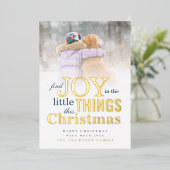 Foto-overlay: vind vreugde in kleine dingen met Ke Folie Feestdagenkaart (Staand Voorkant)