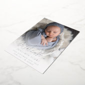 Foto Overlay Welcome Birth Announge Luxury Folie Uitnodiging (Gedraaid)