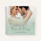 Foto overlay wenst nieuwe Mr. Mrs. Sage gastenboek Notitieboek (Voorkant)