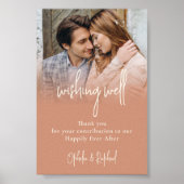 Foto Overlay Wishing Well Wedding Terracotta Poster (Voorkant)