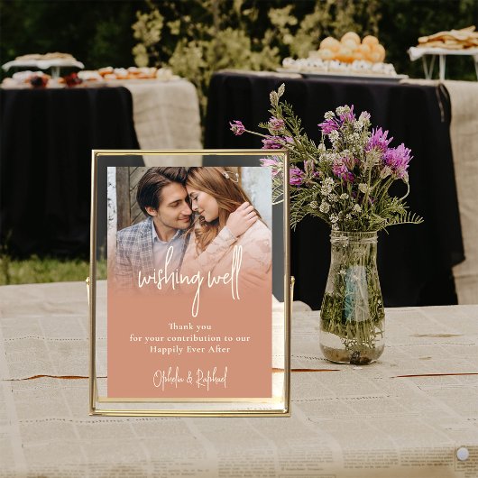 Foto Overlay Wishing Well Wedding Terracotta Poster