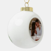 Foto Paar Kerst Sneeuwvlok Ingelijste Ornament (Links)