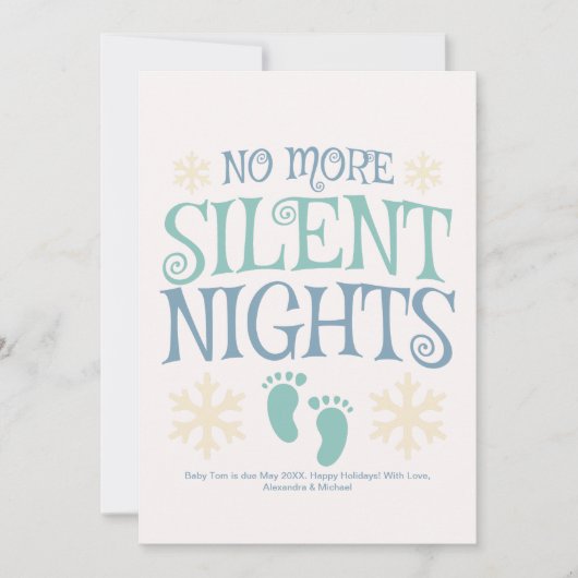 Foto paar Kerstmis Zwangerschap aankondiging (Voorkant)