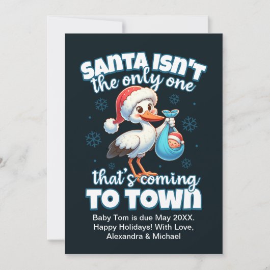 Foto paar Kerstmis Zwangerschap aankondiging (Voorkant)