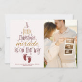 Foto paar Kerstmis Zwangerschap aankondiging (Voorkant)