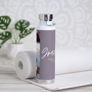 Foto paars afstuderen script modern elegant waterfles
