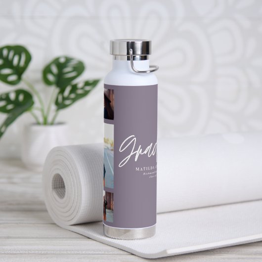 Foto paars afstuderen script modern elegant waterfles (Yoga)