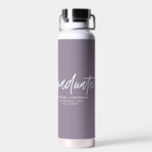 Foto paars afstuderen script modern elegant waterfles (Achterkant)