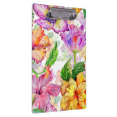 Foto Paars geel Sinaasappel Floral Hibiscus Klembord (Rechts)