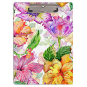 Foto Paars geel Sinaasappel Floral Hibiscus Klembord (Voorkant)