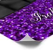 Foto Paars Glitter Sweet 16 16th Birthday Banner Poster (Hoek)