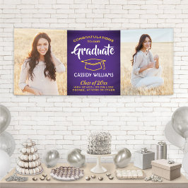 Foto Paars Gold Yellow Afstuderen Spandoek