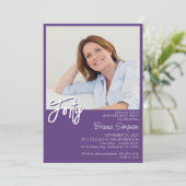 Foto Paarse 40ste verjaardag Kaart (Staand voorkant)