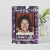 Foto Paarse Amethist Crystals begrafenis Programmakaart (Staand voorkant)