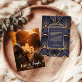 Foto Paarse  Art Deco bruiloft Bedankkaart