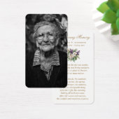 Foto Paarse Bloemen Begrafenis Gebed Kaarten Visitekaartje (Bureau)