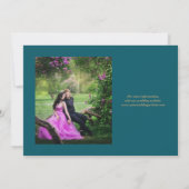 Foto Paarse Gouden Agaat Blauwgroen Bruiloft Save  Save The Date (Achterkant)