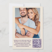 Foto Paarse iris art nouveau bruiloft Kaart (Achterkant)