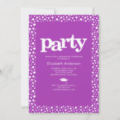 Foto paarse moderne gewaagde afstudeerder party ee kaart (Achterkant)