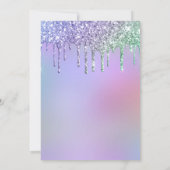 Foto Paarse Roze Glitter 8e Verjaardagsfeestje Kaart (Achterkant)