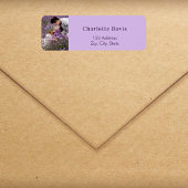 Foto paarse violette trouw retouradres  etiket