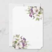 Foto Paarse witte Calla Lily in liefdevolle herinn Kaart (Achterkant)