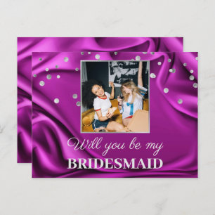 Foto Paarse Zijde: Mijn Bridesmaid Briefkaart