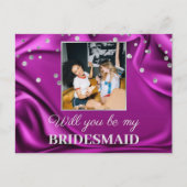 Foto Paarse Zijde: Mijn Bridesmaid Briefkaart (Voorkant)