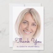 Foto Paarse Zilveren Glitter Drip 40ste Verjaardag Bedankkaart (Voorkant)