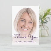 Foto Paarse Zilveren Glitter Drip 40ste Verjaardag Bedankkaart (Staand voorkant)