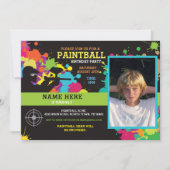 Foto Paintball Verjaardag Uitnodiging (Voorkant)