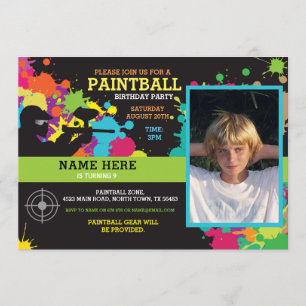 Foto Paintball Verjaardag Uitnodiging