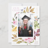 Foto Painted Florals School Afstuderen aankondigin Kaart (Voorkant)