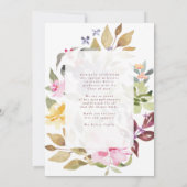 Foto Painted Florals School Afstuderen aankondigin Kaart (Achterkant)