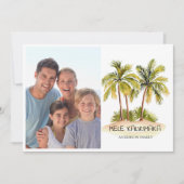 Foto Palmboom Mele Kalikimaka Kerstmis Feestdagenkaart (Voorkant)
