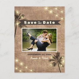 Foto  palmboom Sla de datum Briefkaarten op
