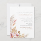 Foto Pampas Grass Graduation Party Kaart (Achterkant)