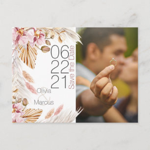 Foto: Pampas Grass Pink Orchid Save the Date Briefkaart