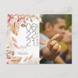 Foto: Pampas Grass Pink Orchid Save the Date Briefkaart