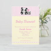Foto Panda Baby shower - Roze Kaart (Staand voorkant)